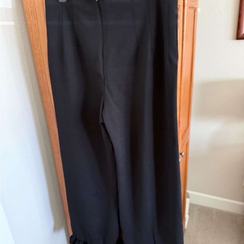 Anthropologie Maeve ColletteWide-Leg Ruffle Hem Pants